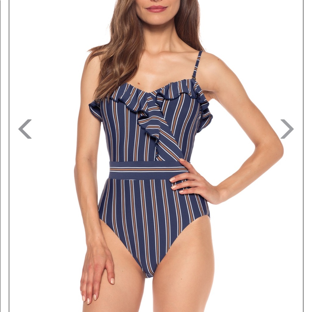 ISABELLA ROSE Broadway Striped & Ruffle One Piece
